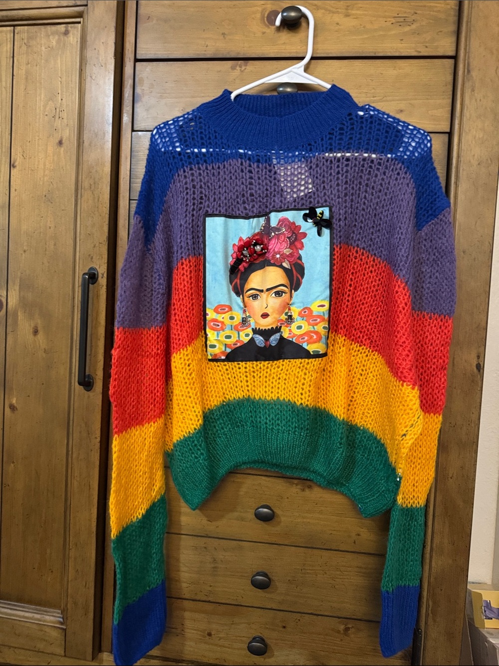 Frida Art Multi-Color Striped Knit Sweater